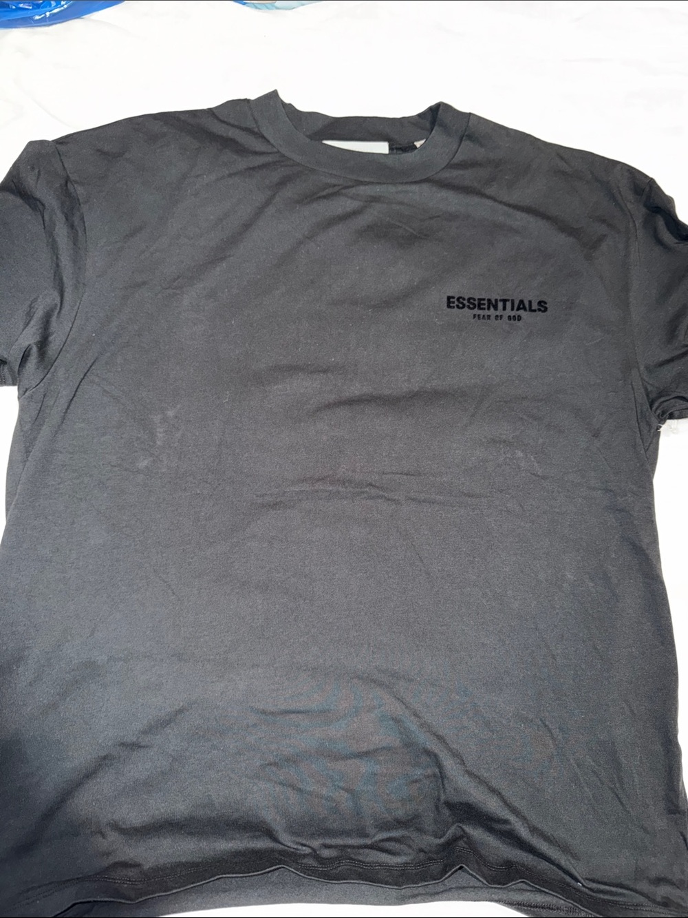 Essentials Black Logo Crewneck T-Shirt xl